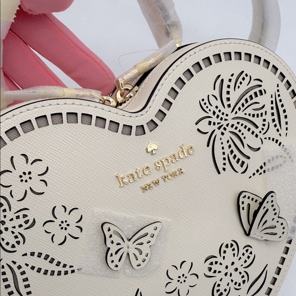Kate Spade Love Shack Perforated Heart Crossbody Meringue - Picture 3 of 16